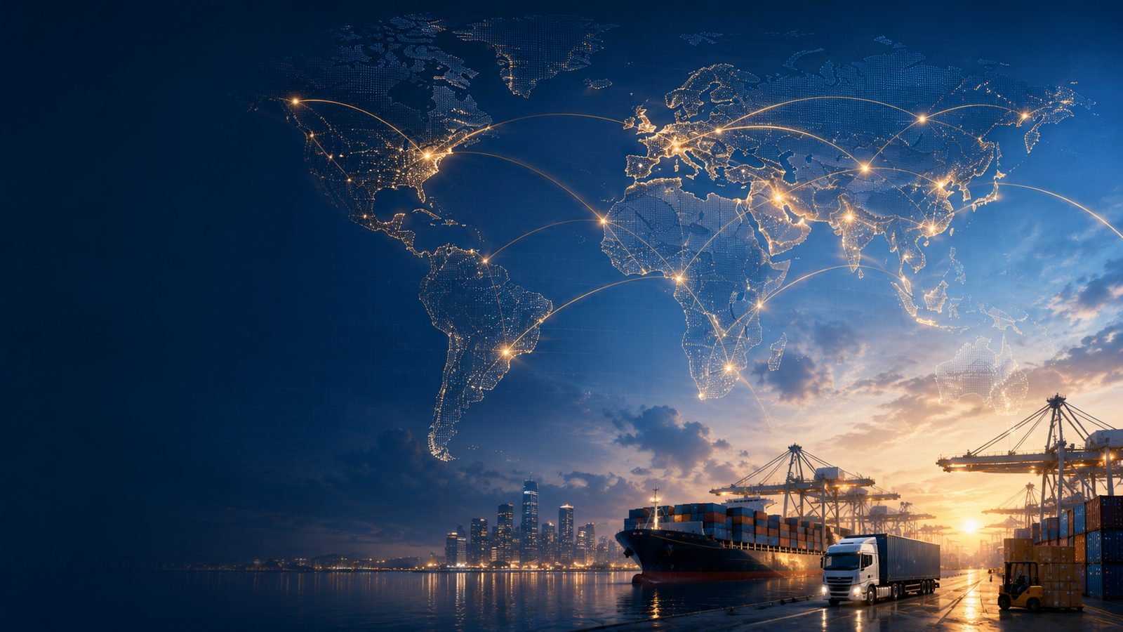Global overview of international trade and the commercial supply chain.